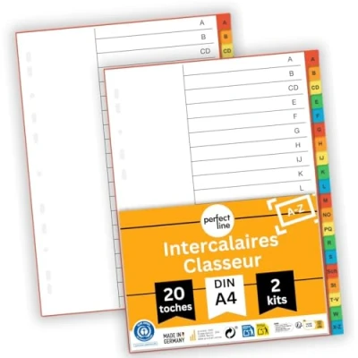 Afbeelding van perfect line Set van 20 tabbladen A Z DIN A4, 3 stuks, karton, Made in Germany