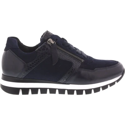 Afbeelding van Gabor Comfort Sneakers laag, Dames, Maat: 38, Marine/nightblue Leer
