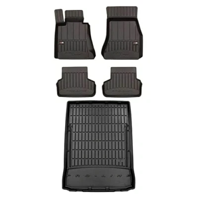 Afbeelding van M MOTOS Rubberen vloermat en kofferbakmat voor BMW 5 G30 sinds 2017. Verbeter je reiscomfort met 3D antislip automat vloermatten alle weersomstandigheden, bescherming