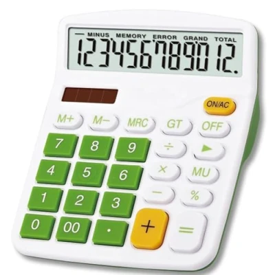 Afbeelding van Mengshen Standaard rekenmachine, grote zonne batterij, dubbele voeding, 12 cijfers, lcd display, financiële rekenmachine voor kantoor/huis/school