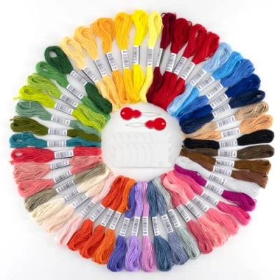 Afbeelding van Noa Home Deco borduurgaren, 50 kleuren, borduurset voor Braziliaanse armbanden, borduurwerk, creatieve vrije tijd, kruissteek, 8 m, 6 strengen, naaigaren