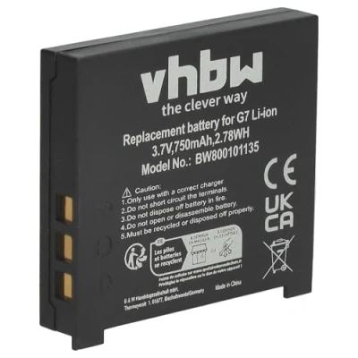 Afbeelding van vhbw Li ion accu, 750 mAh, compatibel met Logitech MX Air, M RBQ12 vervangt 831409, 831410, 190310 1000, NTA2319, L LL11