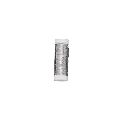 Afbeelding van Rayher 2403600 zilverdraad met koperen kern 0,25 mm diameter kunststof spoel 100 m nikkelvrij knutseldraad sieradendraad