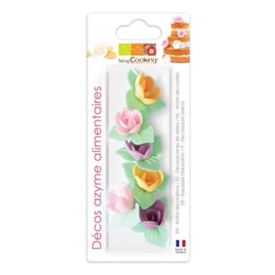 Afbeelding van Scrapcooking Mini Roos &amp; Blad Decoratie Eetbaar Set/6