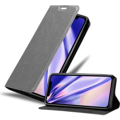 Afbeelding van Cadorabo Hoesje geschikt voor Apple iPhone XR in TITANIUM GRIJS Beschermhoes met magnetische sluiting, standfunctie en kaartvakje Book Case Cover Etui