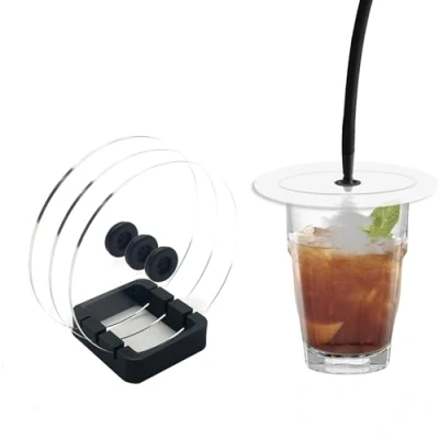 Afbeelding van Cocktailschijven voor gebruik met koude rookoven roken van glazen, rookdranken rookpistool (3 schijven en houder)