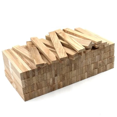 Afbeelding van 80 stuks essenhouten stangen 22 x 8 160 mm, losse voor doe het zelf en knutselen (essen, mm)