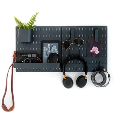 Afbeelding van L&#039;essentiel Complete set van 2 wandpanelen voor thuis en op kantoor, 56 x cm, zwart, 4 tegels 28 accessoires, wit of zwart