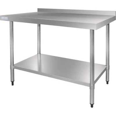 Afbeelding van Vogue RVS werktafel met achteropstand 90x120x70cm