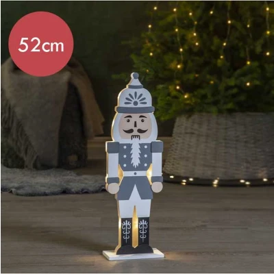 Afbeelding van Notenkraker grijs / wit met LED verlichting 52 cm