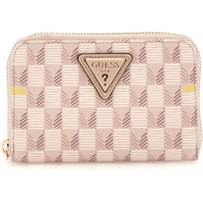 Afbeelding van Guess WAVE SLG Medium Around Portemonnee, Dames, Maat: One Size, Rose