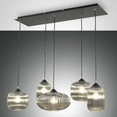 Afbeelding van Hanglamp Gillis van glas, 5 lamps