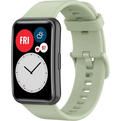 Afbeelding van iMoshion Bandje Geschikt voor Huawei Watch Fit Siliconen band gekleurde gesp met installatiehulp Groen