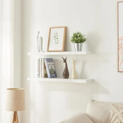 Afbeelding van Wandplank Stranda set van 2 wit 80x20x3,5 cm [en.casa]