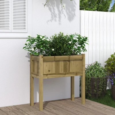 Afbeelding van Plantenbak met poten 70x31x70 cm geïmpregneerd grenenhout