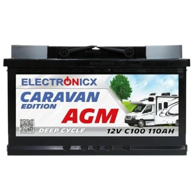 Afbeelding van AGM accu 12 V 110 Ah Electronicx caravan Edition V2 zonne camper