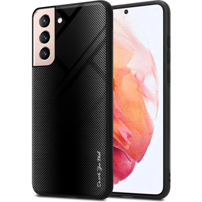 Afbeelding van Cadorabo Hoesje geschikt voor Samsung Galaxy S21 5G in OPAAL ZWART Beschermhoes gemaakt van TPU silicone Case Cover en achterkant gehard glas
