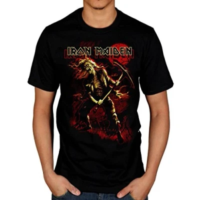 Afbeelding van Iron Maiden Benjamin Breeg Red Graphic Heren T shirt M Zwart