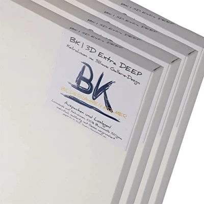 Afbeelding van BK extra Deep Trapeziumframe 70 x cm, canvas op spieraam hoog frame met canvas, vierkant frame, klaar om te schilderen, 4 stuks