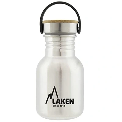 Afbeelding van RVS fles 350ml Basic Steel Bottle Bamboo screw cap, Laken
