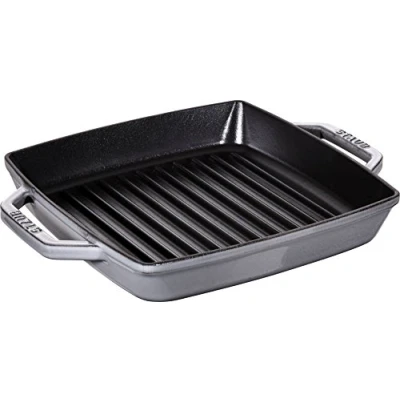 Afbeelding van STAUB Gietijzeren grill met dubbele handgreep, vierkant, 23 x cm, grafietgrijs