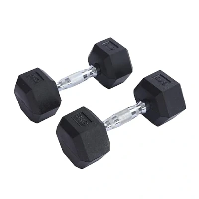 Afbeelding van Endless Paar van 6 Kg (2 * 13 LB) Hexagon rubber bekleed Dumbbell Zwart Materiaal: IJzer en Perfect voor bodybuilding, fitness, gewichtheffen training thuis of op de sportschool