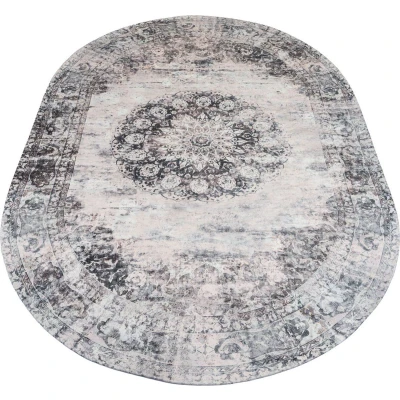 Afbeelding van Veer Carpets Vloerkleed Viola Antraciet Ovaal 160 x 230 cm