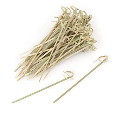 Afbeelding van FACKELMANN 50 stuks spiesjes met linten, 10 cm, bamboe spiesen, beige, x 0,1 cm