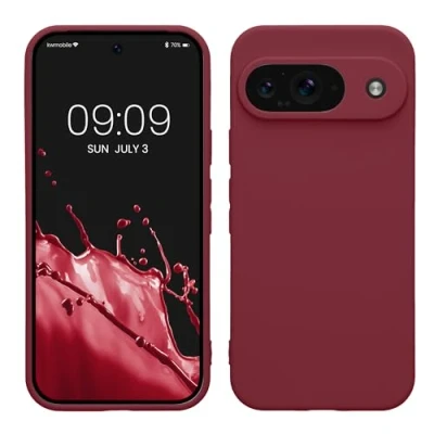 Afbeelding van kwmobile telefoonhoesje geschikt voor Google Pixel 9 Hoesje smartphone Precisie camera uitsnede In bordeaux violet