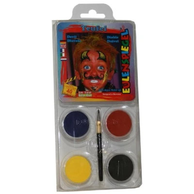Afbeelding van Eulenspiegel 204160 Duivel make up set voor ca. 40 maskers, kleuren, carnaval, themafeest