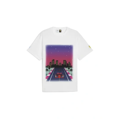Afbeelding van Puma Scuderia Ferrari Miami Graphic Tshirt print, Heren, Maat: Medium, White