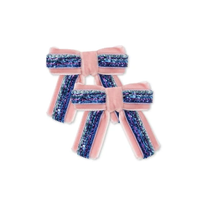 Afbeelding van Konges Sløjd Velvet Bow Haarklem/Haarclips Set van 2 stuks Mellow Rose