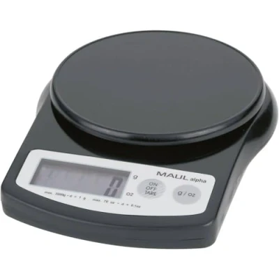 Afbeelding van Maul MAULalpha 2000G 16420 90 Brievenweegschaal Weegbereik (max.) 2 kg Resolutie 1 g werkt op batterijen Zwart