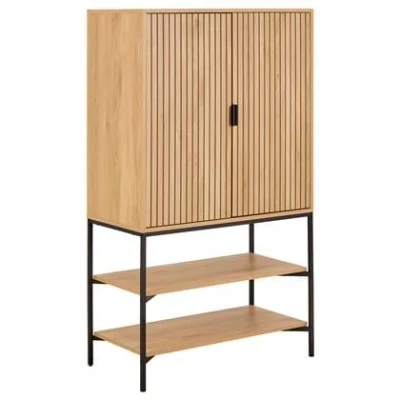 Afbeelding van Wandkast Eikenlook Staal 80x40x140 cm Juna Giga Living