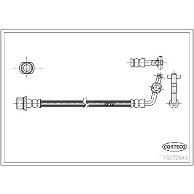 Afbeelding van CORTECO 19032946 Remslang 305 TOYOTA: Land Cruiser 80