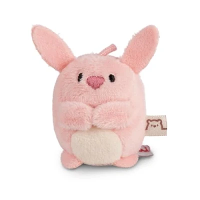 Afbeelding van MYMOCHI pluche dier Pibu konijn roze 5 cm zacht pluche, schattig om te knuffelen, spelen, voor kinderen en volwassenen, geweldig cadeau idee