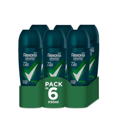 Afbeelding van Rexona Men Advanced Protection Anti Transpirant Roller Quantum Dry met Body Heat Activated Technologie 6 x 50 ml