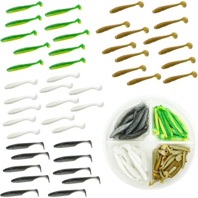 Afbeelding van Fish Xpro Softbait set Allround Water 7 tot 12cm +/ 60stuks Shads Kunstaas Roofvis