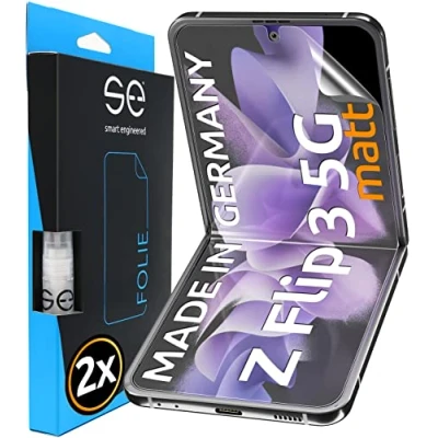 Afbeelding van s.e Samsung Galaxy Z Flip3 5G 2x beschermfolie Full Screen positioneringshulp antireflecterende displaybeschermfolie alternatief voor Flip 3 glas
