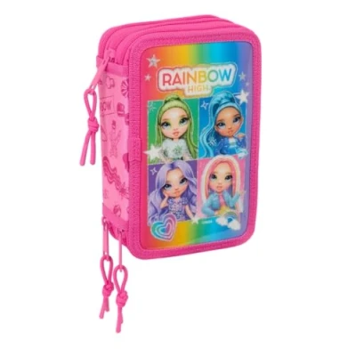 Afbeelding van Driedubbele Pennenzak Rainbow High Shine Multicolour 12,5 x 19,5 5,5 cm 37 Onderdelen