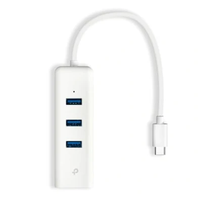 Afbeelding van TP Link UE330C USB C Hub met Gigabit LAN adapter, 3 A 3.0 poorten, naar Ethernet netwerkadapter, compatibel laptop, MacBook, Chromebook, Linux