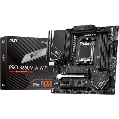 Afbeelding van MSI PRO B650M A WIFI Moederbord Socket AMD AM5 Vormfactor Micro ATX chipset AMD® B650