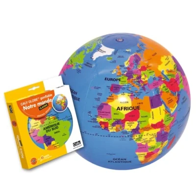 Afbeelding van CALY Opblaasbare wereldbol &quot;Onze wereld&quot; 30cm Educatieve voor een eerste initiatie in het politieke aspect van de wereld met Zoom info 010F