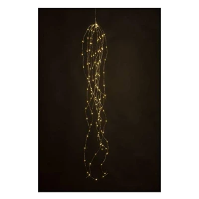 Afbeelding van Idena 31352 Waterval lichtketting met 125 leds, warmwit, 6 uur timerfunctie, werkt op batterijen, 1,7 m lang, voor feest, Kerstmis, bruiloftsdecoratie, sfeerlicht