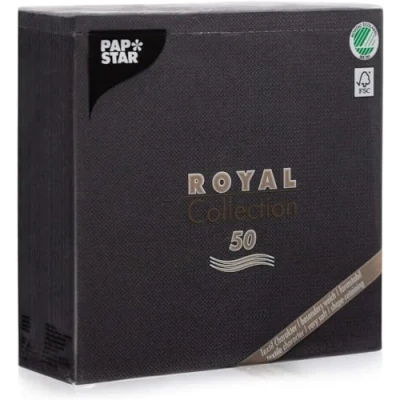 Afbeelding van PAPSTAR Royal Collection 10452 50 servetten, 40 x cm, zwart, stuks