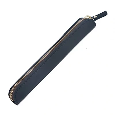 Afbeelding van MiOYOOW Lederen pennenetui, beschermhoes voor retro pen met ritssluiting vulpennen, zwart, klassiek, zwart., klassiek