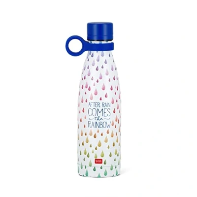 Afbeelding van Legami Thermische fles, 500 ml, lichte en duurzame drinkfles, luchtdichte sluiting, 12 uur warme dranken 24 koud, milieuvriendelijk, afneembaar siliconen handvat, roestvrij staal, BPA vrij