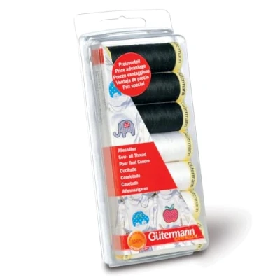 Afbeelding van Gutermann 734008 1 schroefdraadset Naai All 100 m x 10 rollen