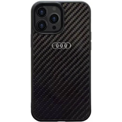 Afbeelding van Audi Carbon Fiber Back Case Geschikt voor Apple iPhone 14 Pro Max (6.7&quot;) Zwart
