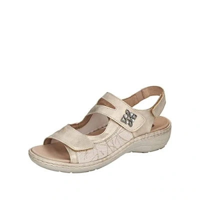 Afbeelding van Remonte Sandalen, Dames, Maat: 37, Metallic beige Kunststof